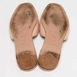 Pre Owned Prada Size 37.5 Beige Python Leather Flat Slides