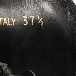 مملوكة مسبقًا Prada Size 37.5 Black Leather Combat Boots