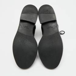 مملوكة مسبقًا Prada Size 37.5 Black Leather Combat Boots