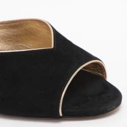 Pre Owned Prada Size 39 Black Suede Slide Sandals