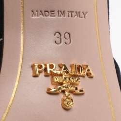 Pre Owned Prada Size 39 Black Suede Slide Sandals