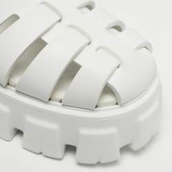 Pre Owned Prada Monolith Size 37 White Rubber Platform Sandals