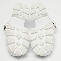 Pre Owned Prada Monolith Size 37 White Rubber Platform Sandals