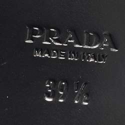 Pre Owned حذاء بوت برادا سويدي بني داكن طي طول الركبة مقاس 40