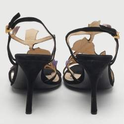 مملوكة مسبقًا Prada Tulip Size 38.5 Multicolor Suede T Strap Sandals