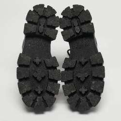 Pre Owned حذاء بوت للكاحل برادا مونوليت جلد أسود نعل سميك مقاس 40