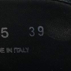 Pre Owned حذاء بوت للكاحل برادا مونوليت جلد أسود نعل سميك مقاس 40