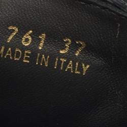 Pre Owned حذاء سلايدز برادا فلات أسود رافيا مثلث شعار مقاس 37