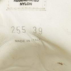 Pre Owned Prada Monolith Size 39 White Leather and Nylon Combat Boots