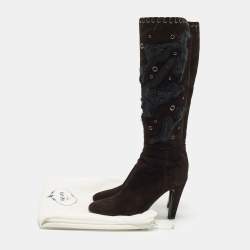 مملوكة مسبقًا Prada Size 38.5 Brown Suede Knee Length Boots