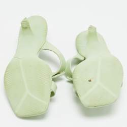 مملوكة مسبقًا Prada Size 37 Green Leather Slide Sandals