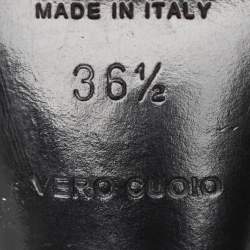 Pre Owned صندل برادا سويدي متعدد الألوان بكعب محيط الكاحل مقاس 36.5