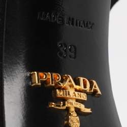 مملوكة مسبقًا Prada Bow Size 39 Black Suede Ankle Strap Platform Sandals