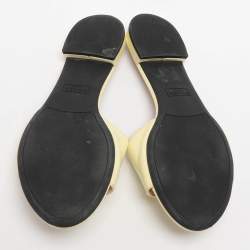 مملوكة مسبقًا Prada Logo Size 39 Lime Patent Leather Slide Sandals