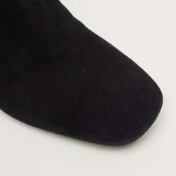 Pre Owned Prada Size 39.5 Black Suede Ankle Length Boots