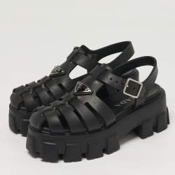 مملوكة مسبقًا Prada Monolith Size 37 Black Rubber Platform Sandals