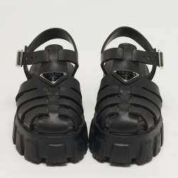 مملوكة مسبقًا Prada Monolith Size 37 Black Rubber Platform Sandals