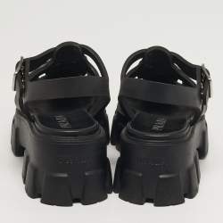 مملوكة مسبقًا Prada Monolith Size 37 Black Rubber Platform Sandals