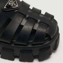 مملوكة مسبقًا Prada Monolith Size 37 Black Rubber Platform Sandals