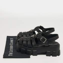 مملوكة مسبقًا Prada Monolith Size 37 Black Rubber Platform Sandals