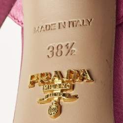 مملوكة مسبقًا Prada Size 38.5 Pink Satin Crisscross Ankle Strap Sandals