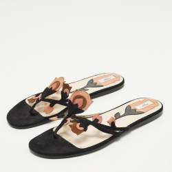 مملوكة مسبقًا Prada Size 39 Multicolor Suede Thong Sandals