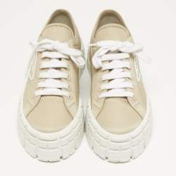 Pre Owned حذاء رياضي برادا دوبل ويل نايلون بيج برباط مقاس 40.5