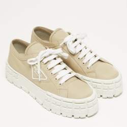 Pre Owned حذاء رياضي برادا دوبل ويل نايلون بيج برباط مقاس 40.5