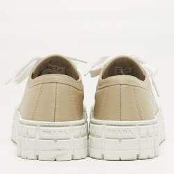 Pre Owned حذاء رياضي برادا دوبل ويل نايلون بيج برباط مقاس 40.5