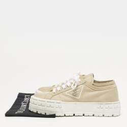 Pre Owned حذاء رياضي برادا دوبل ويل نايلون بيج برباط مقاس 40.5