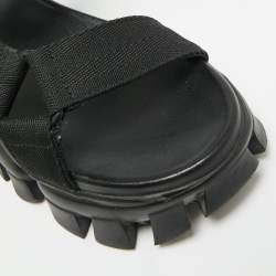 مملوكة مسبقًا صندل برادا منصة قماش أسود كلاودبست ثاندر مقاس 38