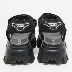 مملوكة مسبقًا صندل برادا منصة قماش أسود كلاودبست ثاندر مقاس 38