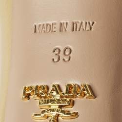 مملوكة مسبقًا Prada Size 39 Beige Saffiano Leather Platform Pumps