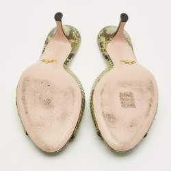 مملوكة مسبقًا Prada Size 41 Two Tone Python Leather Slide Sandals