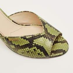 مملوكة مسبقًا Prada Size 41 Two Tone Python Leather Slide Sandals