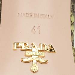مملوكة مسبقًا Prada Size 41 Two Tone Python Leather Slide Sandals