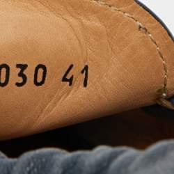 Pre Owned حذاء لوفرز برادا سليب أون مجعد جلد أزرق مقاس 38