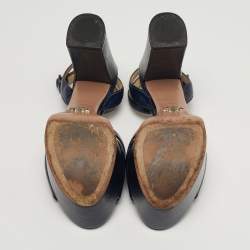 مملوكة مسبقًا صندل بلاتفورم سير كاحل سويدي أسود برادا برباط مقاس 39