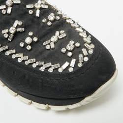 Pre Owned حذاء رياضي برادا سليب أون كانفاس مرصع مقاس 40