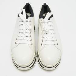 Pre Owned Prada Linea Rossa Size 39 White Leather Platform Sneakers