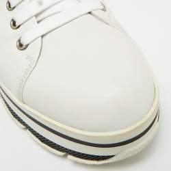 Pre Owned Prada Linea Rossa Size 39 White Leather Platform Sneakers
