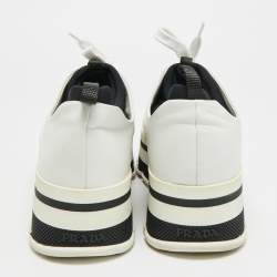 Pre Owned Prada Linea Rossa Size 39 White Leather Platform Sneakers