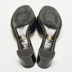 مملوكة مسبقًا Prada Bow Size 41.5 Black Patent Leather Slide Sandals