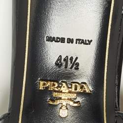 مملوكة مسبقًا Prada Bow Size 41.5 Black Patent Leather Slide Sandals