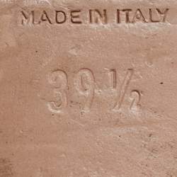 Pre Owned Prada Size 39.5 Black Leather Crisscross Wedge Sandals