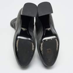 Pre Owned حذاء بوت بطول الكاحل منصة برادا جلد سويدي رمادي مقاس 39