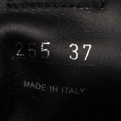 مملوكة مسبقًا حذاء بوت منتصف ساق برادا مونوليث جلد أسود ونايلون مقاس 37