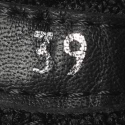 Pre Owned Prada Size 39 Black Logo Print Knit Fabric and Leather Low Top Sneakers