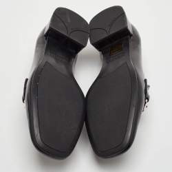 Pre Owned Prada Size 37.5 Black Patent Leather Slip On Loafers