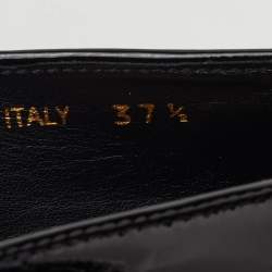 Pre Owned Prada Size 37.5 Black Patent Leather Slip On Loafers